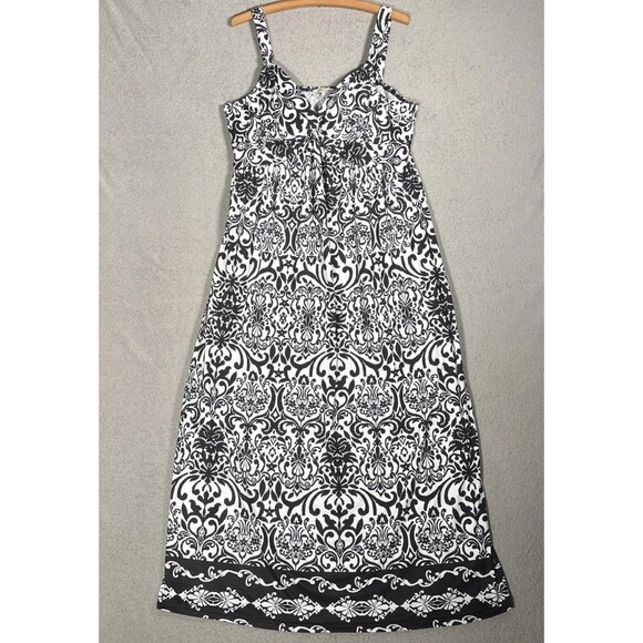 Casa Cabana Maxi Dress XL Empire Waist Beach Resort Wear‎ Abstract Artsy Boho - Picture 1 of 16